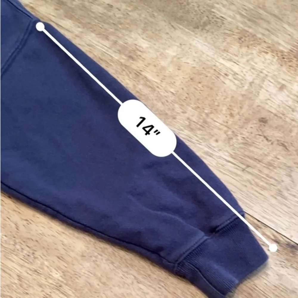 Vintage Gap Athletic Classic‎ Youth Sm Navy Hoodie With Front Graphic and Pouch